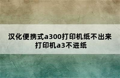 汉化便携式a300打印机纸不出来 打印机a3不进纸